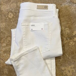 AG Adriano Goldschmied Women's Cream High Rise Jeans